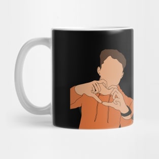 Digital drawing Lando Norris Oscar Piastri hearts McLaren Formula 1 Mug